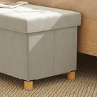 HOMCOM Velvet Upholstered Foldable Ottoman Footrest - Cream White-Colour: Cream white