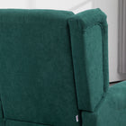 HOMCOM Fabric Accent Chair with Wood Legs - Rolled Arms for Bedroom - Dark Green-Painted finished wood legs with non-slip footpads offer extra balance
