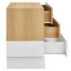 Modway Nolia 3-Drawer Color Block Dresser - Oak White-Assembly Required