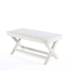 Manhattan Comfort - Abigail banc ottoman tapissé en velours style milieu du siècle 42,12" - crème-Mesure de la hauteur des jambes : 16,33 po