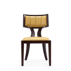 Manhattan Comfort - Lot de 2 chaises de salle à manger traditionnelles Pulitzer 46 cm, revêtement en similicuir camel et noyer-Design iconique Klismos