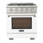 Kucht 30" KFX-X Series Pro Style Natural Gas Range - Stainless Steel/White-New true simmer burners for precise low heat cooking