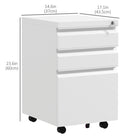 Vinsetto - Armoire à dossiers en acier format letter/A4/legal avec barre de suspension - blanc-Serrure supérieure sécurisant tous les tiroirs pour la sécurité des documents, avec deux clés pour un accès facile 
