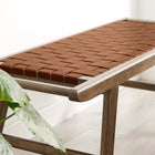 Modway - Saoirse 47" Imitation cuir Banc en bois - Brun noyer-Supports latéraux