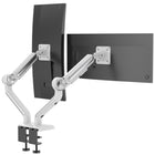 ShoppingAll Heavy Duty Dual Monitor Mount for 13-35" Screens - White-Supports 7.3" to 20.1" height adjustment, 175 degrees tilt, 180 degrees swivel and 360 degrees rotation