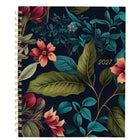 Blueline 17 Months Weekly/Monthly Planner - August to Dec - 11" H x 8"-1/2" W - Flower Design - English-Gold twin-wire binding, two-piece hard cover