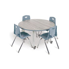 Jonti-Craft Berries Round Activity Table - 48" Diameter - 15-24"H - Driftwood Grey/Coastal Blue-KYDZStrong construction