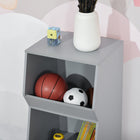 HOMCOM Kids Storage Cabinet with 3 Shelves for Play Room, Bedroom - Grey-Ergonomic size design matches your sweetie's height
