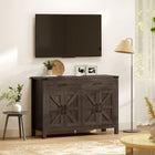 HOMCOM 47.2" L Sideboard Buffet Cabinet - Espresso-Made from solid particleboard and MDF with a 1" (2.5 cm) thick top for extra strength