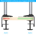 SHOPPINGALL Lot de 2 plaques de renfort de bureau en acier pour les tables fragiles -SA-A83-Blanc-[INSTALLATION FACILE] Un assemblage minimal est nécessaire, nos feuilles antidérapantes sont déjà ajoutées aux plaques pour un processus d'installation rapide et facile.