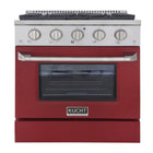 Kucht 30" KNG Series Pro Style Propane Gas Range - Stainless Steel/Red-Cook and bake like a pro with the extra-large convection oven that offers 4.2 cu. ft. of capacity, a 5-rack configuration, and an extra-large viewing window