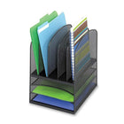 Safco Mesh Letter Tray Desktop Organizer-This multi-functional desktop organizer includes five upright 1" file sections for file folders and binders and three horizontal 1" sections for letter-size documents