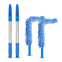Gritt Commercial - Brosse flexible de 22 po - Manche en microfibre et chenille - Manche de 20 po - Lot de 2-Les housses se lavent en machine