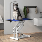 PawHut 43"L Hydraulic Dog Grooming Table-Grooming arm is adjustable with nylon grooming loop, great for various sizes of pets 