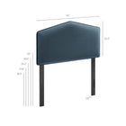 Modway Cosette Performance Velvet Twin Size Headboard - Cadet Blue-Wood Blend Frame