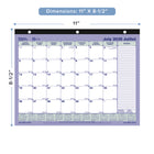 Blueline 13 Months Monthly Academic Desk Pad - July to July - 11" L x 8 1/2" W - Bilingual-One month per sheet, one block per day