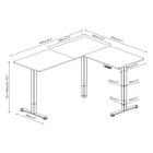 Uplite - Bureau debout en Form de L 63 x 55" à double moteur, réglable en hauteur, table d'angle électrique assis-debout - Noir-Grâce au levier de frein horizontal et aux pieds de bureau épais, le bureau peut garder vos appareils en sécurité sans s'incliner.