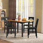 HOMCOM - Chaises de salle à manger en bois style ferme avec dossier croisé - noir - lot de 4-Le design simple est élégant et raffiné pour s’accorder avec vos autres meubles