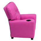 Flash Furniture Contemporary Hot Pink Vinyl Kids Recliner with Cup Holder-Cup Holder in armrest