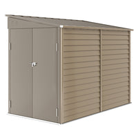 Outsunny - Abri de rangement extérieur en acier 4,6 pi x 9 pi - brun-Sert d’abri pour outils de jardin, d’abri à vélos, d’abri pour générateur ou d’emplacement pour la tondeuse à gazon  
