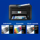 Epson - Cartouches d'encre T222 - Capacité standard - Cyan/Magenta/Jaune-Photos brillantes autant sur papier ordinaire que sur papier glacé