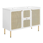 Modway Chaucer 48" Double Sink Bathroom Vanity - White-MDF and Particleboard