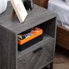 HOMCOM - Table de chevet avec pieds en acier pour chambre - gris-Assemblage requis 