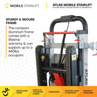 Mobile StairLift Atlas Portable Wheelchair Stairlift - Assorted Colours-Simple ergonomic controls, padded handle, and anti-slip rubber tracks for safe operation