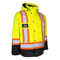 Forcefield - Parka de sécurité d'hiver haute visibilité 3-en-1 avec veste matelassée noire amovible - Jaune - Petit-La coque est totalement conforme à la plus récente norme CSA : CSA Z96-15