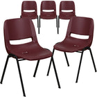 Flash Furniture HERCULES Series Burgundy Ergonomic Shell Stack Chair with Black Frame-880 lb. Weight Capacity
