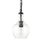 Hudson&Canal - Suspension Verona de 18 cm de large avec abat-jour en verre, - Bronze noirci/transparent-Conçu pour une ampoule à incandescence de 60 W - ampoule LED de 9 W, ampoule fluorescente (CFL) de 13 W ou ampoule LED à ballast automatique de 9 W, ampoule à culot E26, ampoule non incluse