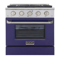 Kucht 30" KNG Series Pro Style Propane Gas Range - Stainless Steel/Blue-Cook and bake like a pro with the extra-large convection oven that offers 4.2 cu. ft. of capacity, a 5-rack configuration, and an extra-large viewing window