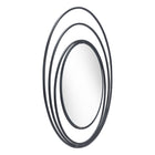 Zuo Luna Round Mirror - Black-Hangs vertically only