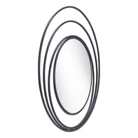 Zuo Luna Round Mirror - Black-Hangs vertically only