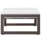 Modway Fortuna Outdoor Patio Ottoman - Brown/White-Machine Washable Polyester Cushion