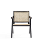 Manhattan Comfort - Hamlet fauteuil d’appoint style industriel chic 22,64" - noir et cannage naturel - lot de 2-Siège en canne naturelle