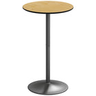 HOMCOM Round Bar Table for 2, Easy Assembly for Home Bar Cocktail Bistro - Natural Wood-Accommodates two people comfortably for shared workspaces