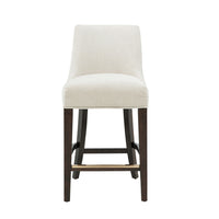 Manhattan Comfort - Beever tabouret de comptoir moderne 48 cm en chenille crème rembourré-Tabouret de comptoir moderne avec dossier parfait pour le comptoir et la cuisine