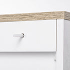 HOMCOM 23.6" L Storage Cabinet with Double Doors - White-Anti-tipping design helps prevent it from tipping over