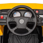 Qaba 12V Kids Ride on Car Construction Vehicle with Electric Dump Bed - Yellow-Dual motors power 12V system for speeds up to 3.7 mph(6 km/h) 