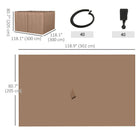 Outsunny - Rideaux de gazebo 10 pi L x 10 pi l avec portes à glissière, crochets/anneaux en C pour patio, rideaux seulement, brun-Le centre de chaque pièce est doté d'une fermeture à crochets et boucles pour une adhérence facile  