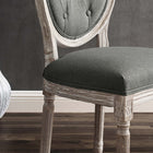Modway Arise Vintage French Upholstered Fabric Dining Side Chair - Natural Grey-Polyester Fabric Upholstery
