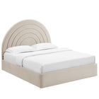 Modway Solana Arched Performance Velvet Queen Platform Bed - Almond-Assembly Required