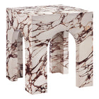 Modway Valen Square Indoor/Outdoor Patio Arched Concrete Side Table - Red Marble-Unique Arched Design