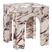 Modway Valen Square Indoor/Outdoor Patio Arched Concrete Side Table - Red Marble-Unique Arched Design
