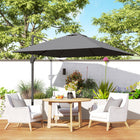 Outsunny 8' L x 8' W Square Patio Hanging Offset Umbrella with 360° Rotation - Dark Grey-8' x 8' (245 x 245 cm) canopy offers complete shade in any park, garden, patio, backyard, beach, pool or other outdoor settings  