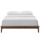 Modway Lodge Wood Full Platform Bed Frame - Walnut-Box Spring Replacement