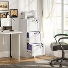 HOMCOM 3-Drawer Vertical Office Filing Cabinet - White Wood Effect-Each drawer features two locks for secure document storage
