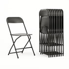 Flash Furniture – Chaise pliante Hercules en plastique d’une capacité de 800 lb, noir, 10/pqt-Ensemble de 10 chaises pliantes en plastique noir