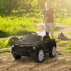 Qaba 12V CHEVROLET Licensed Kids Ride on RC Car - Black-Four-wheel spring suspension and soft start ensure a smooth ride 
